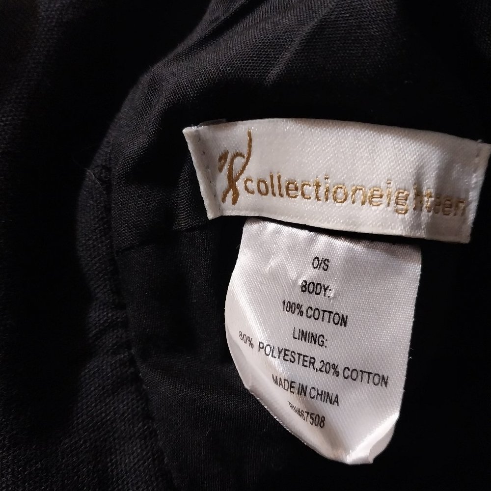 Black Cotton Sun Hat | Size OS - Picture 5 of 5